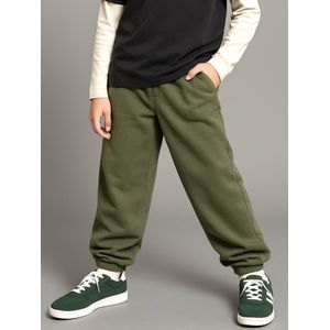 Oversized jongensbroek van fleece JONEN kaki