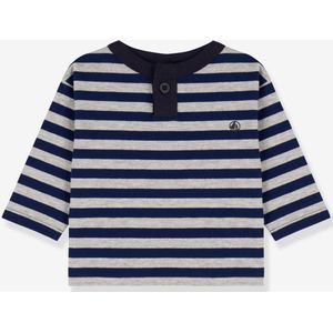 Katoenen baby-T-shirt met lange mouwen PETIT BATEAU blauw
