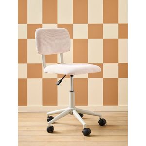Fiximaster Homeoffice Bureaustoel van fluweel, ergonomische bureaustoel, in hoogte verstelbaar, draaistoel met wielen en gouden poten, moderne kaptafelstoel voor werkkamer (zwart