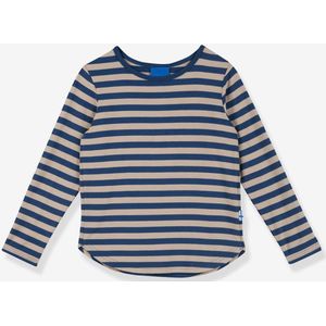 Gestreept T-shirt met lange mouwen voor meisjes MERISILLI FINKID jeansblauw