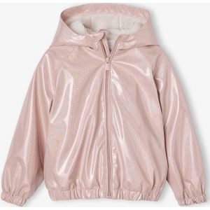 Winddicht met glanzend effect, gevoerd voor meisjes lichtroze