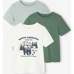 Set van 3 T-shirts met korte mouwen jongens groen