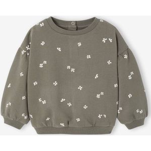 Babysweater met print kaki