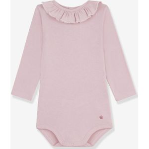 Babyromper met ruches van katoen rib 1x1 meisje PETIT BATEAU rozen