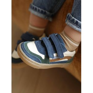Baskets met klittenband van leer voor baby veel blauw