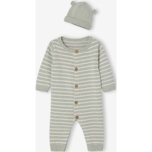 Babypakje met muts blauwgroen