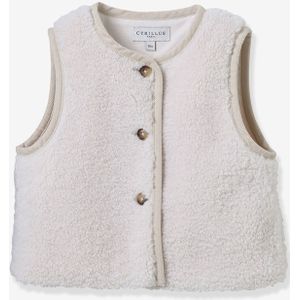 Mouwloze jas in sherpa voor baby CYRILLUS ecru