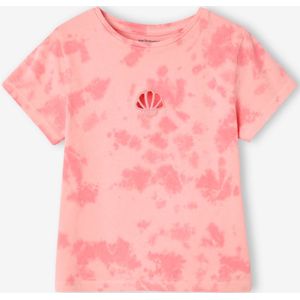 T-shirt tie & dye met korte mouwen voor meisjes snoepjesroze