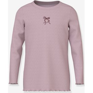 T-shirt met lange mouwen met glitterende harten NMFVEMMA meisje NAME IT Slim-Fit lila
