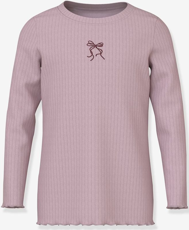 T-shirt met lange mouwen met glitterende harten NMFVEMMA meisje NAME IT Slim-Fit lila