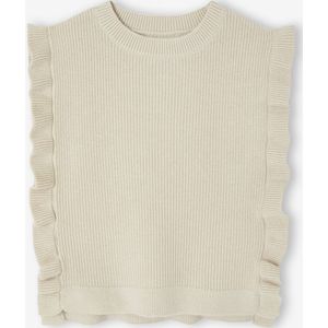 Mouwloze meisjestrui met ruches en open zijkanten JONEN vanille