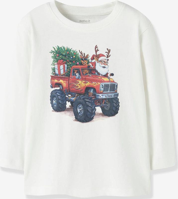 NAME IT - NMMVOSMAS - Longsleeve - Groen Rood Zwart Wit - Kerstdesign