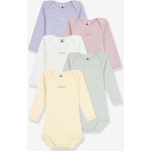 Set van 5 body's met lange mouwen dagen van de week baby PETIT BATEAU meerkleurig