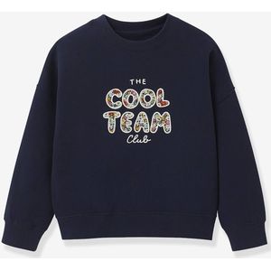 Cool Team Meisje sweater Liberty stof biologisch katoen CYRILLUS marineblauw