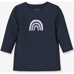 T-shirt met lange mouwen NBFVUBIE baby meisje NAME IT Boxy-Fit marineblauw