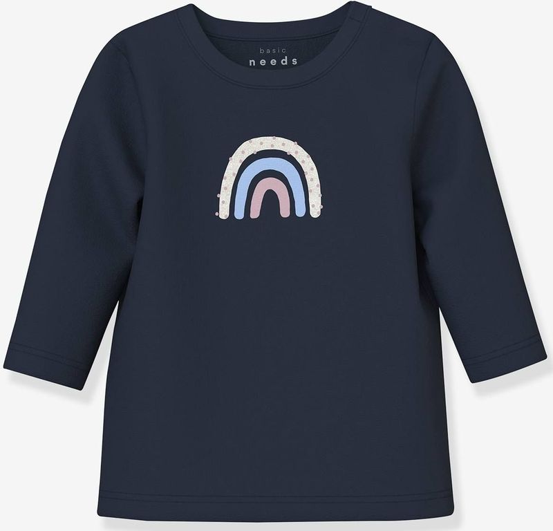 T-shirt met lange mouwen NBFVUBIE baby meisje NAME IT Boxy-Fit marineblauw