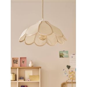Bloemvormige stoffen lampenkap voor hanglamp ecru