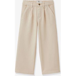 Wijde broek voor meisjes CYRILLUS zandbeige