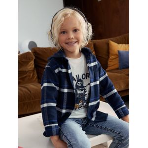 Geruite - Flanellen Overhemd - Marineblauw - 100% Polyester Flanel