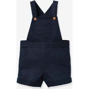 Salopet met short voor baby's van linnen en katoen CYRILLUS marineblauw