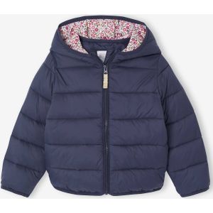 Lichtgewicht donsjas met capuchon voor meisjes marineblauw