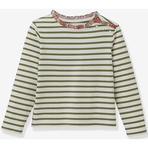 T-shirt matroos voor meisjes Liberty stof biologisch katoen CYRILLUS roze, bedrukt