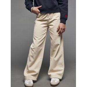 Wijde broek van ribfluweel voor meisjes JONEN ecru