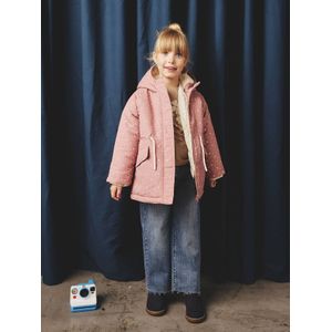 Parka met capuchon 3 in 1 meisjes parka + gewatteerde jas rozenhout