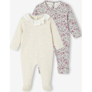 Set van 2 babyslaappakjes voor pasgeborenen gemêleerd beige