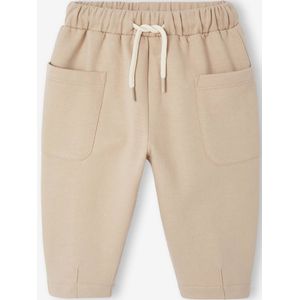 Wijde babybroek van sweatstof koffie