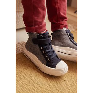 Vertbaudet - Hoge Sneakers - Zwart - Synthetisch - Comfortabel Ontwerp