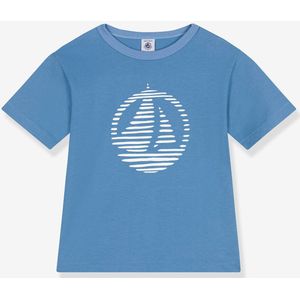 Kindershirt van katoen met korte mouwen PETIT BATEAU blauw