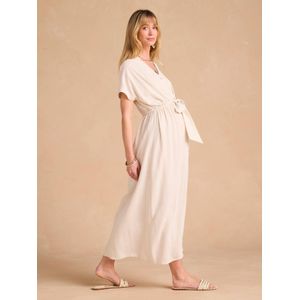 Lange ENVIE DE FRAISE shirtjurk voor zwangerschap en borstvoeding beige