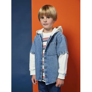 Hemd met gelaagd effect en sweater met capuchon voor jongens double stone