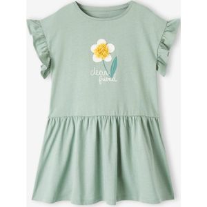 Meisjesjurk - Marineblauw - Met Animatie - Katoen - Korte Mouwen