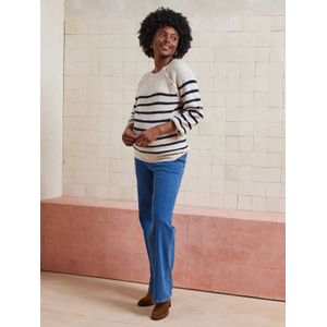 Rechtstreeks zwangerschapsbroek met naadloze band ongewassen denim