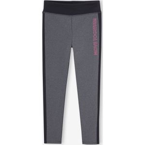 Sportlegging meisjes met zijstroken gemêleerd grijs