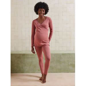 Set van 2-delige pyjama voor zwangerschap en borstvoeding van biologisch katoen* oudroze