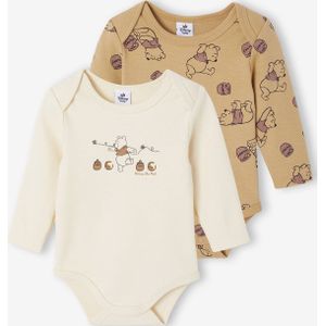 Set van 2 Body's WINNIE L'OURSON Lange Mouwen Pasgeboren Jongen cappuccino