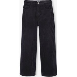 Wijde broek van ribfluweel voor meisjes JONEN antraciet