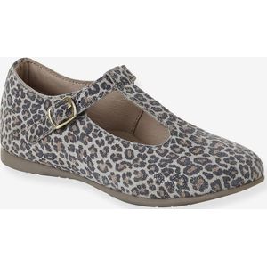 Meisjesballerina's beige, bedrukt