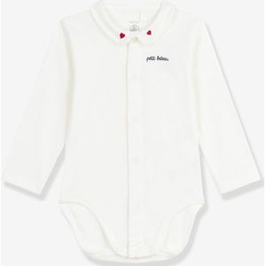 Body baby met geborduurde kraag PETIT BATEAU rood