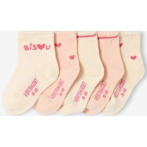 Set van 5 paar sokken "c½urs" baby oudroze