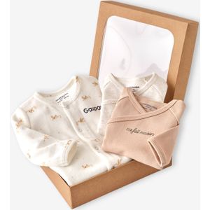 3-delige babyset met babyslaapzakje + 2 body's ecru