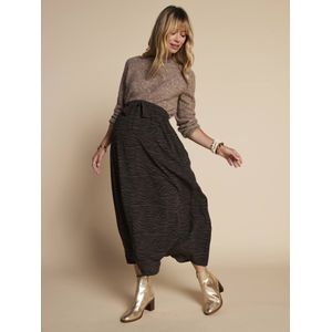 Lange zwangerschapsrok met zebraprint ENVIE DE FRAISE chocoladebruin