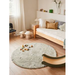 Rond Kinderkamer Vloerkleed Dot Blue Sage Lorena Canals