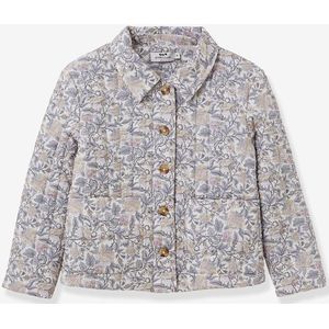 Gewatteerde jas voor meisjes met Flora CYRILLUS-print beige, bedrukt