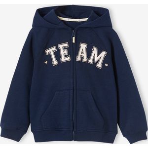 Sweater - Capuchon - Meisjes - Fleece - Zwart - Met Rits