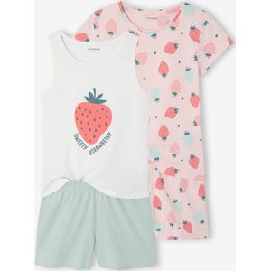 Set van 2 pyjamabroeken voor meisjes rozen