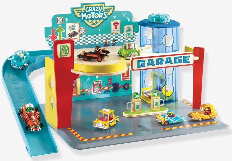 Crazy motors garage DJECO meerkleurig